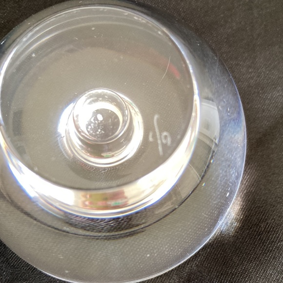 MCM 2 Solid Glass Candlestick Holders Round Clear Glass Numbered Candle Holders - Picture 11 of 12